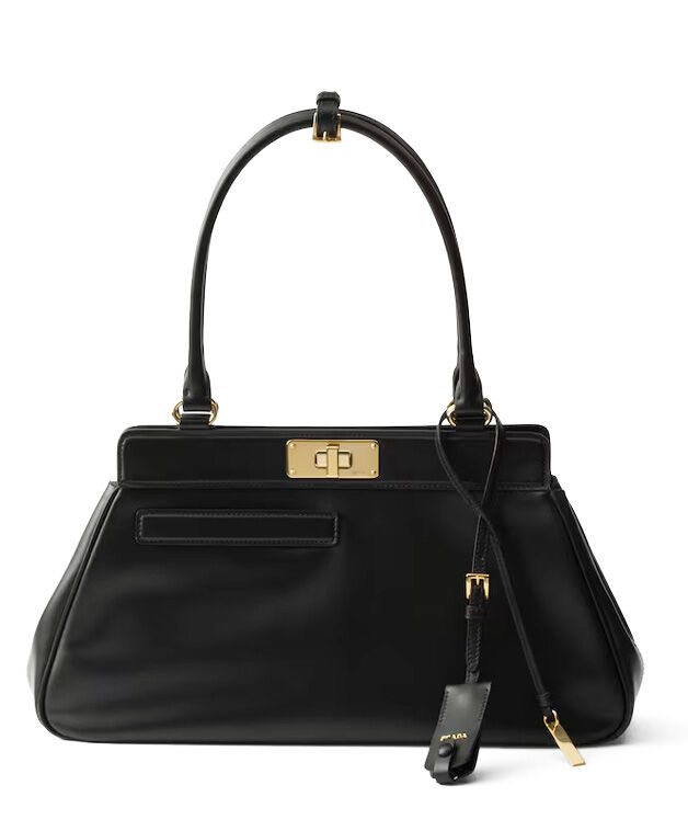 Prada Medium Leather Tote Bag 1BG569 Black